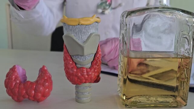 The impact of alcohol on the thyroid gland. A doctor examines the relationship between alcohol and the thyroid. Risks and consequences of hyperthyroidism and alcohol consumption