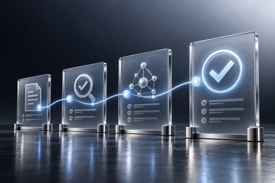 Four Stage AI Regulatory Audit Trail with Glass Verification Panels