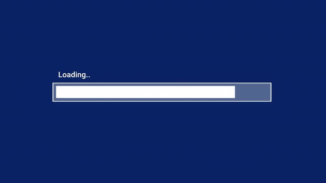 Minimal animated white loading progress bar with a rectangular outlined track and clean geometric design, isolated on a transparent background for easy compositing in video editing, motion graphics, a