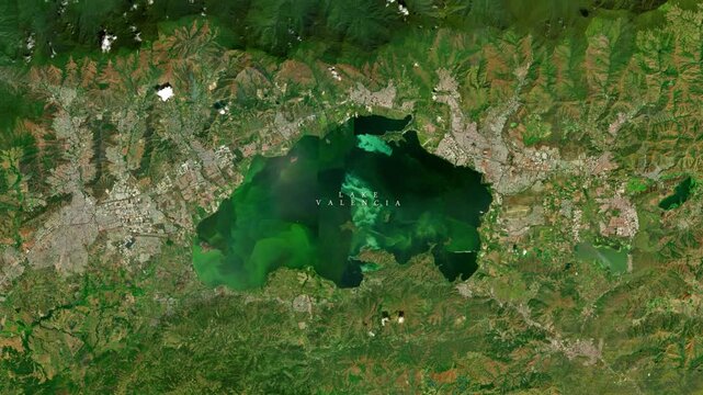 World Zoom to Lake Valencia Venezuela Map Animation 4K