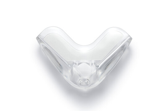 Silicone corner protector on white background. Table corner guards for sharp edges
