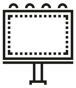 Billboard line icon. Street promotion. Business ad