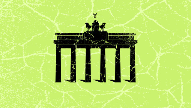 Brandenburg Gate symbol, color vector illustration