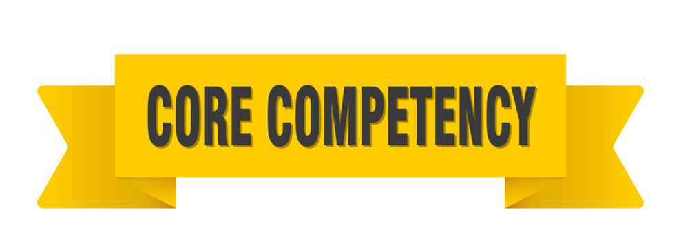 core competency yellow ribbon isolated on transparent background. core competency ribbon