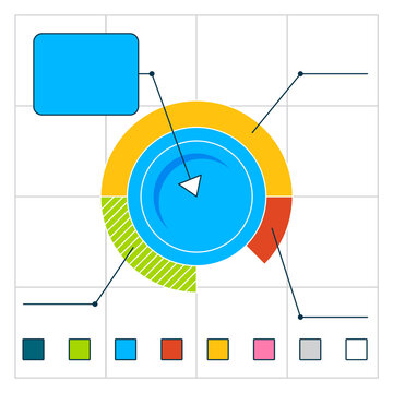 Round data diagram. Visual distribution chart element