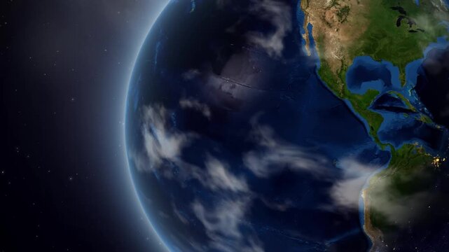 Earth Zoom In to Grenada with Geographic Infographic Overlay