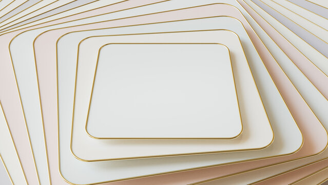 Pastel Nested Soft Square Pattern in Angled View