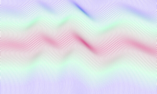 Wavy futuristic background with dynamic parallel lines and colorful gradient lighting effect.
