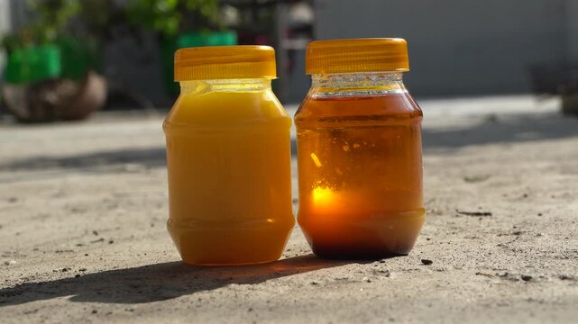 4k video of different types of ghee with different textures 