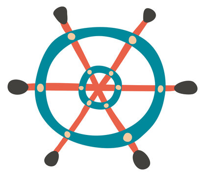 Helm icon. Ship navigation tool. Boat steering wheel