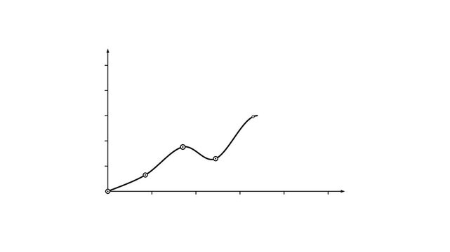 illustration of a price chart showing rising and falling market values. Financial trends, market volatility, and economic fluctuations concept.