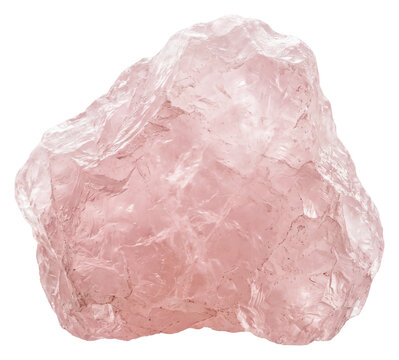 Raw Rose Quartz Crystal Isolated