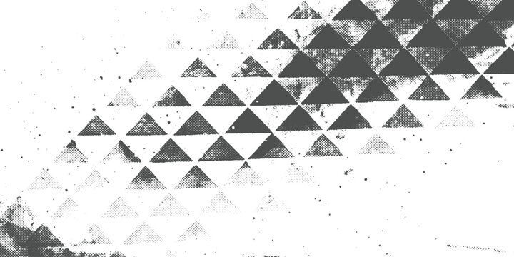 Abstract Black and White Triangle Geometric Pattern with Grunge Texture