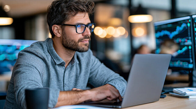 Trader using AI-powered analytics to evaluate stock trends and automated trading signals, predictive modeling, machine learning, technical indicators, portfolio optimization,