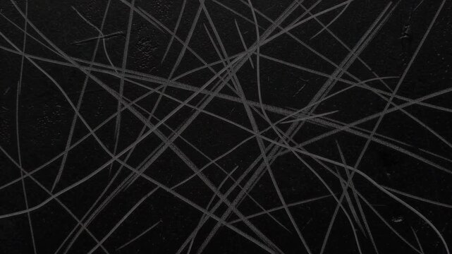 Animated Black Crosshatch Grunge Texture with Moving Charcoal Scratches, 4K