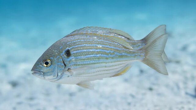 two pinfish underwater close up at morning light in florida usa video