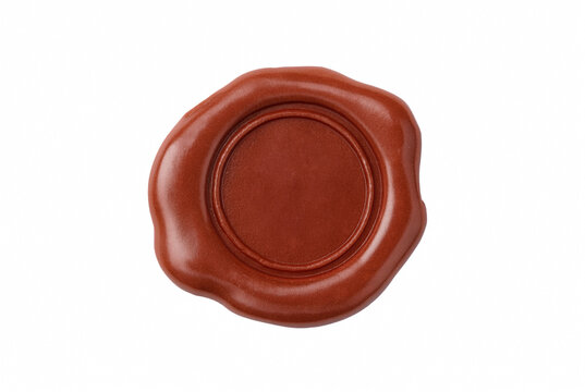 Blank red wax seal isolated on white background