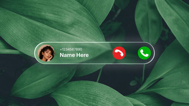 Call Notification Glass UI Button