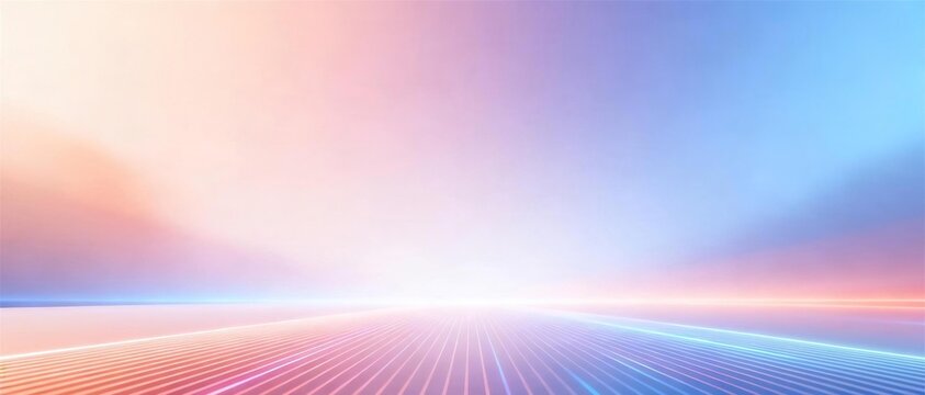 Abstract futuristic gradient pink and blue perspective background with glowing parallel parallel lines retro 80s synthwave vaporwave inspired abstract landscape