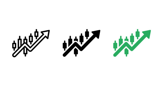 Digital asset and cryptocurrency trading icon set for financial interface
