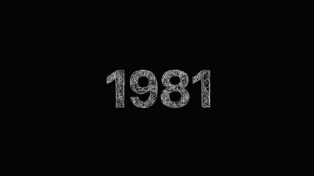 1981 - sketch typographic writing appearing on black background