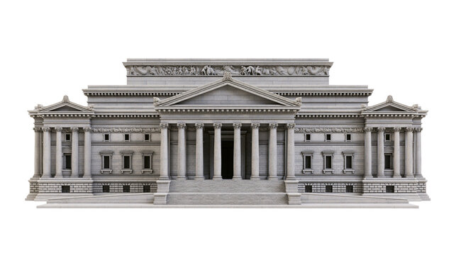 Neoclassical stone building with columns and pediment facade