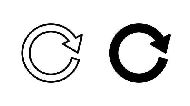 Refresh and reload arrow symbol for system updates and navigation interface design elements.