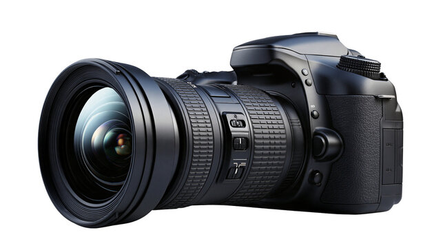 Professional digital DSLR camera with wide angle zoom lens