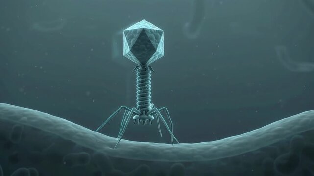 Controlled Lunar-Lander Descent of T4 Bacteriophage