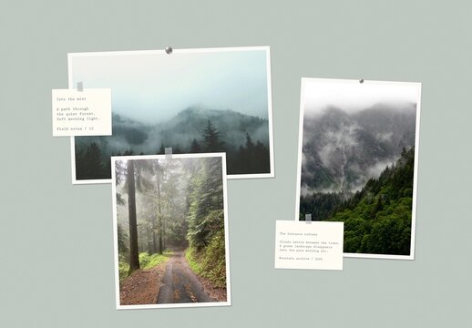 Cascading Photo Collage Mockup For Branding And Advertising Design