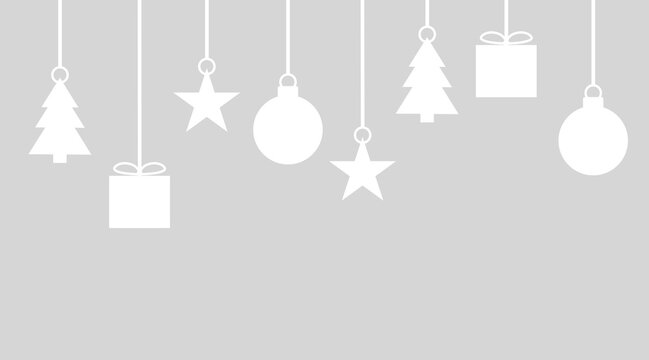 Weihnachtsdeko in grau weiss als Hintergrund f&uuml;r Weihnachten