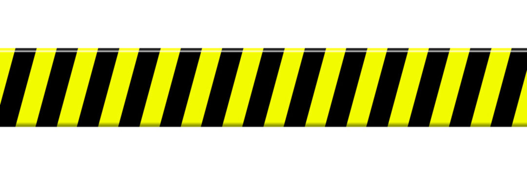 Warnstreifen in schwarz und gelb als Absperrband