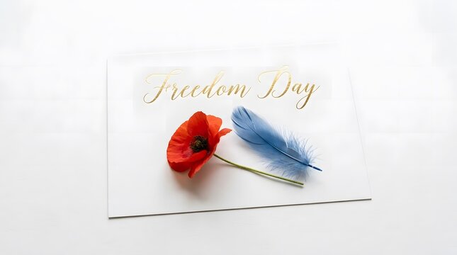 Mothers day card with red and blue watercolor birds and delicate calligraphy