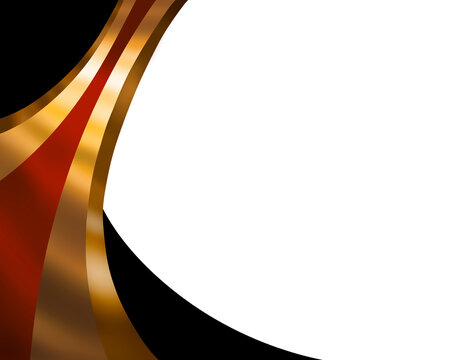 Abstract Red and Gold Curved Certificate Corner Background