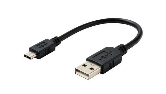 Black USB type A to micro USB type B data and charging cable