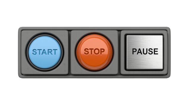 Start blue round button, stop orange round button and pause silver square button