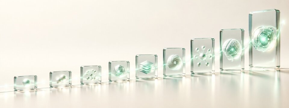 Autonomous planning represented by rising translucent tiles