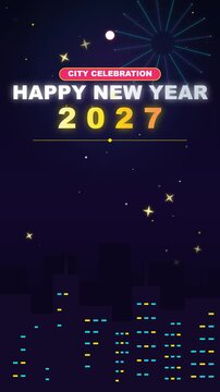  Layered Vector Skyline & Firework Symphony.mp4