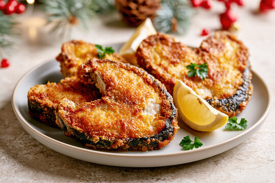 Traditional Polish Christmas Fried Carp