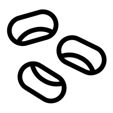 Beans Seeds Organic Fresh Legumes Line Icon