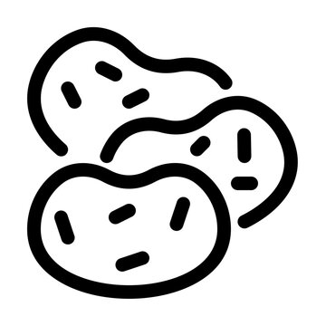 Potato Tuber Fresh Organic Vegetable Line Icon