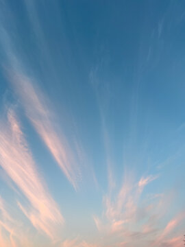 Wispy Pink Clouds Against a Blue Sky