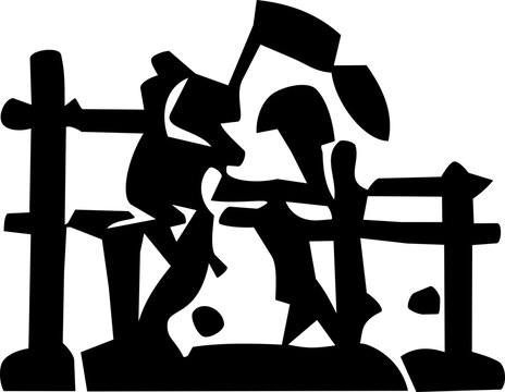 Hari Pahlawan Indonesian national heroes day conceptual black silhouette illustration with bold abstract warrior figure design
