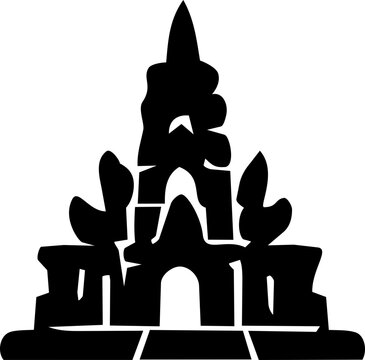 Hari Pahlawan Indonesian hero monument silhouette featuring bold black shapes with strong historical significance and national pride