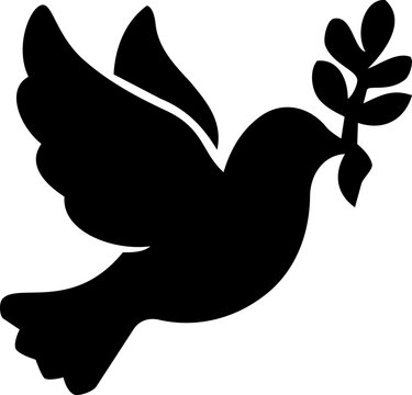 Hari Pahlawan dove of peace vector silhouette with olive branch for Indonesian memorial day symbolic graphic design