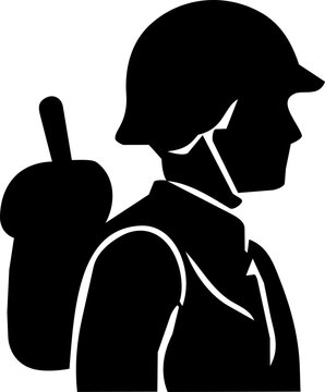Hari Pahlawan Indonesian national heroes day silhouette of a brave soldier wearing a classic combat helmet