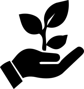 Hari Pahlawan spirit symbolized by a black silhouette icon of a hand holding a sprouting plant