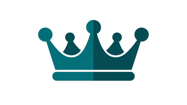 Dark teal flat crown icon with five points and circular tips