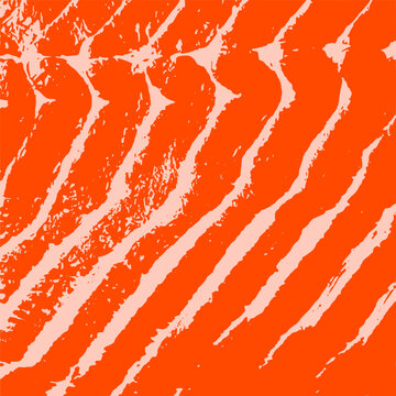 Fresh Salmon Fish Meat Texture Vector Seamless Background Pattern