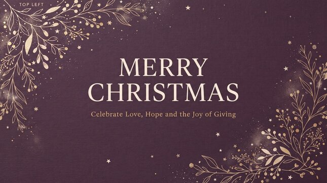 Merry christmas elegant text with snow branches background
